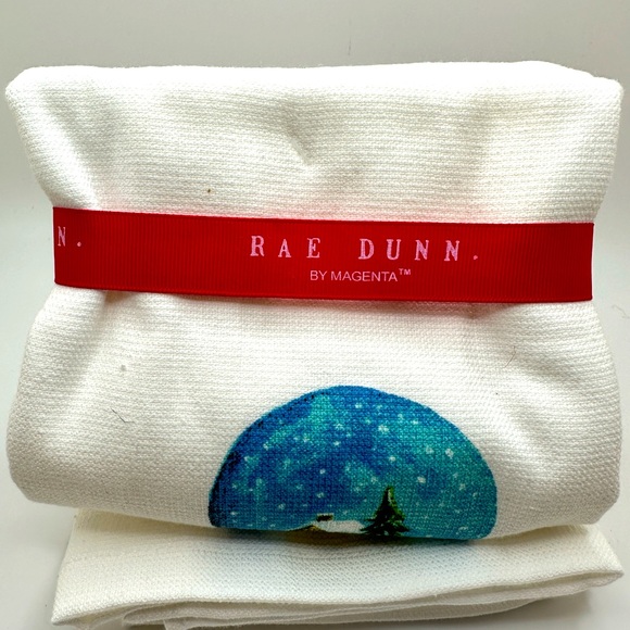 Rae Dunn Snowglobe Christmas Towel Set of 2 - Picture 3 of 3